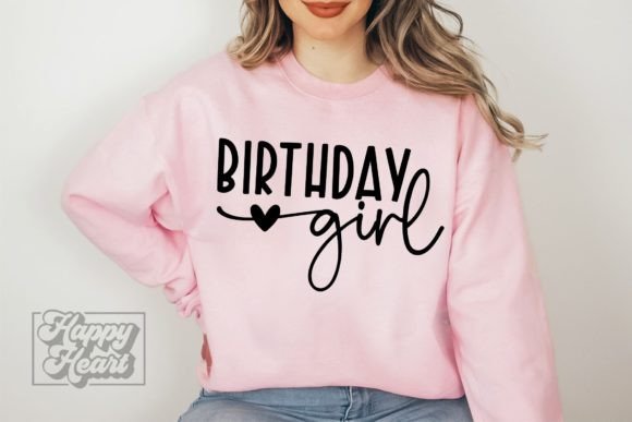 Playful birthday girl SVG for shirt designs