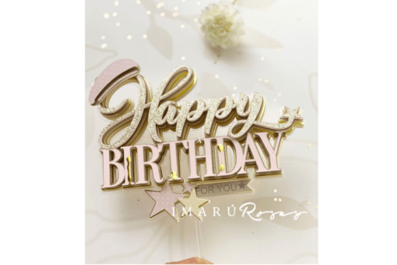 Preview of birthday cake topper SVG