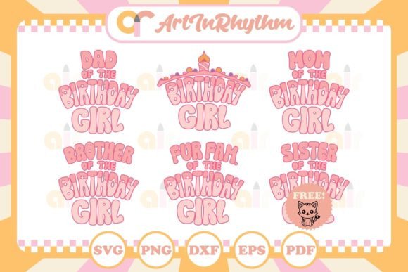 Festive birthday girl SVG for party decor