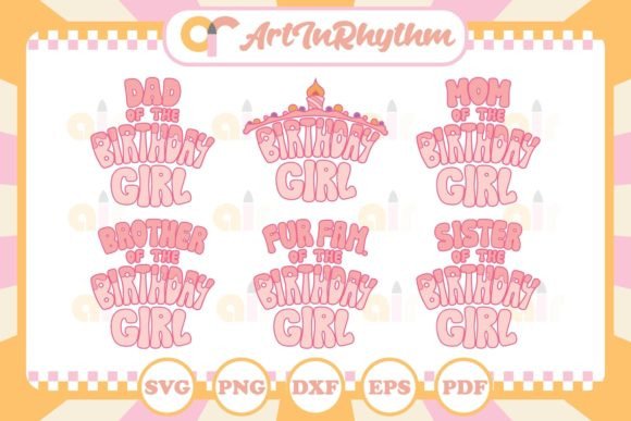 Preview of birthday girl party SVG