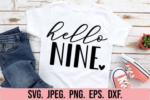 Chic 9th birthday girl SVG for shirts
