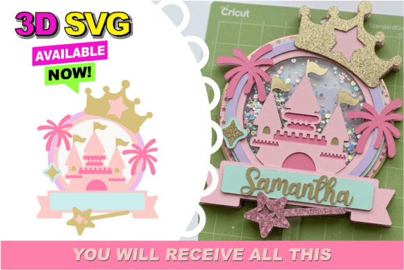 Majestic castle cake topper shaker SVG