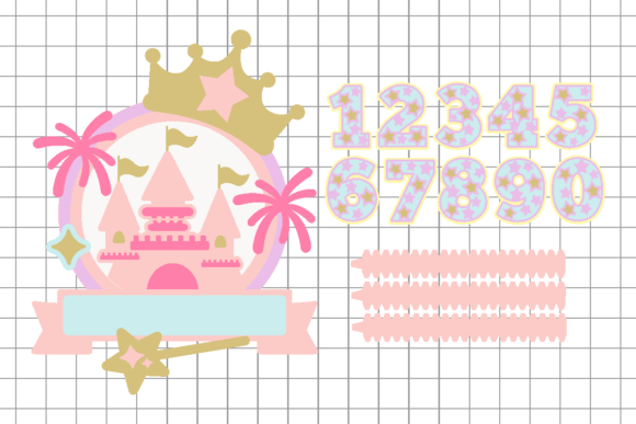 Preview of castle cake topper SVG