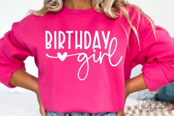 Cricut-friendly Birthday Girl SVG with balloons and stars