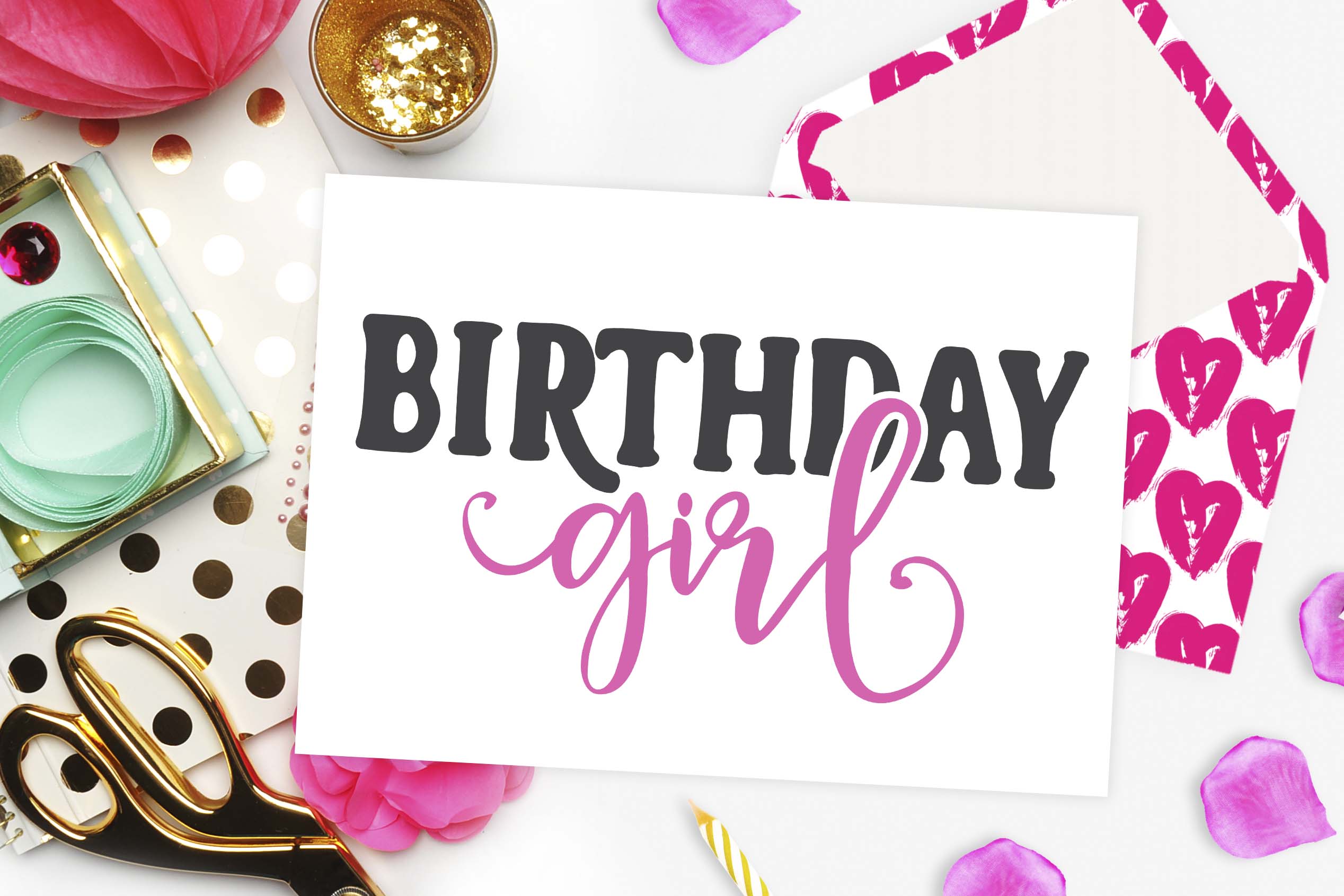 Birthday Girl SVG design for Cricut projects featuring a playful font