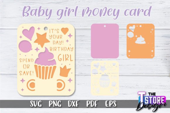Cricut SVG for baby girl money card