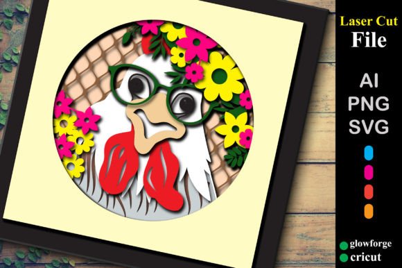 Preview of a farm animal shadow box SVG bundle with layered details