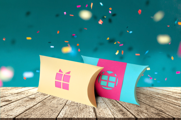 Decorative pillow box SVG for personalized gift packaging