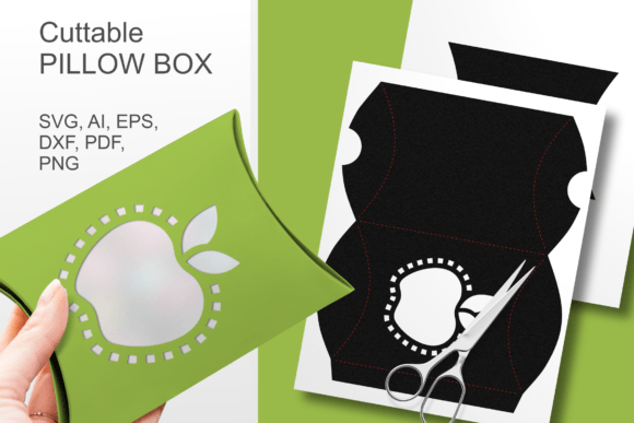Apple window pillow box SVG template for Cricut projects