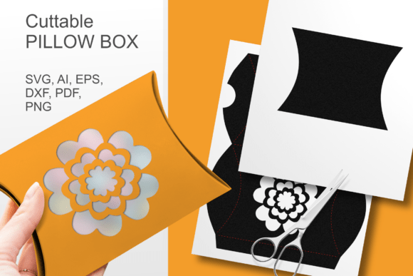 Preview of 5 petals flower window SVG for pillow boxes