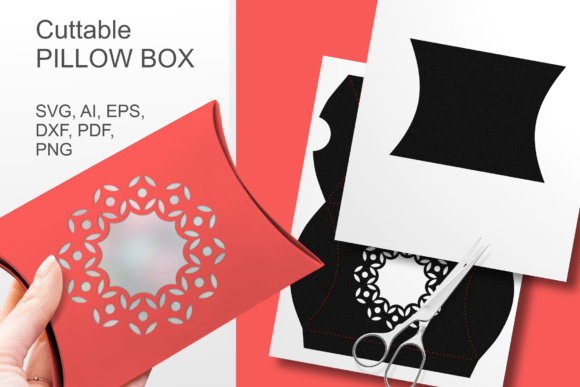 Preview of ornamented round window SVG for gift boxes