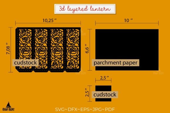 Paper cut file of a 3D flower lantern for beginner Cricut users