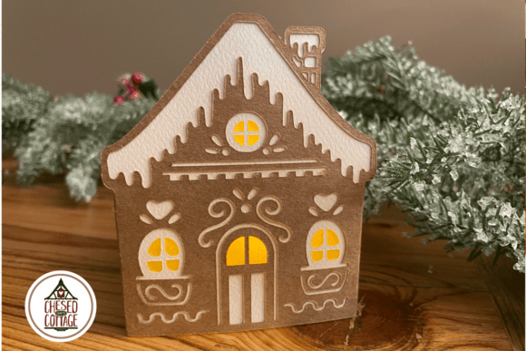 3D gingerbread house crafted with Cricut