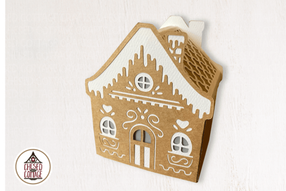 Close-up of a 3D gingerbread house design