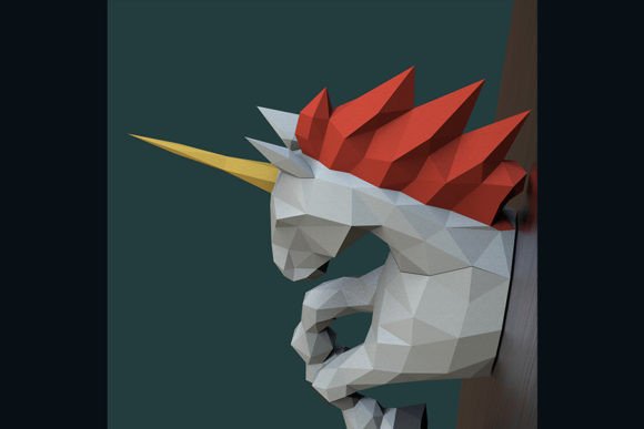 Easy-to-cut unicorn SVG for 3D papercraft projects