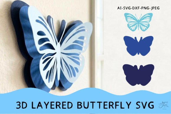 3D layered butterfly design for Cricut paper projects, perfect for beginners