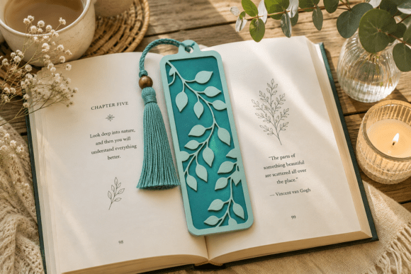 Two-layer vine bookmark design for Cricut paper projects, ideal for beginners