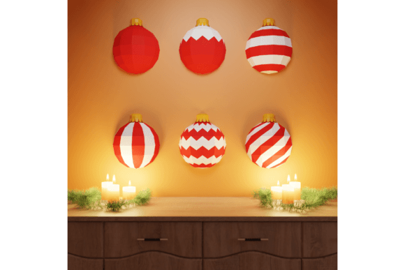 Cricut-friendly 3D papercraft baubles SVG for beginner paper projects