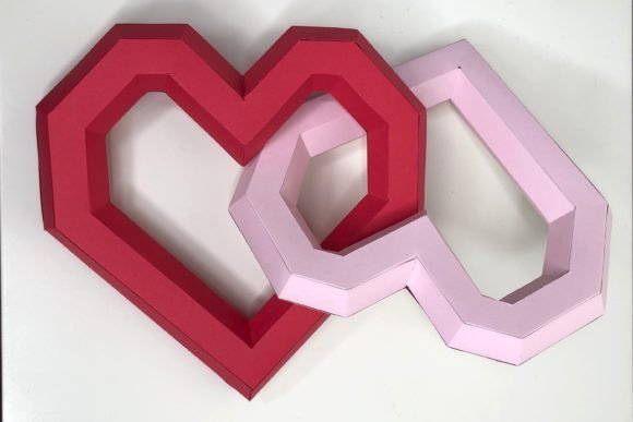 Beginner-friendly interlinked heart design for Cricut paper projects