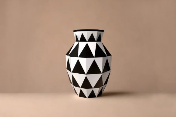 3D papercraft vase design for Cricut beginners, perfect for home decor projects