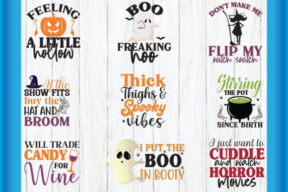 Preview of funny Halloween SVG designs for DIY projects