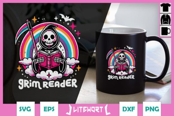 Detailed Grim Reaper SVG for Halloween-themed Cricut