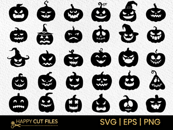 Monster pumpkin-themed Halloween SVG designs for Cricut