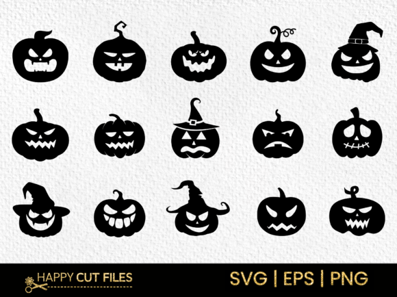 Preview of monster pumpkin Halloween SVG bundle