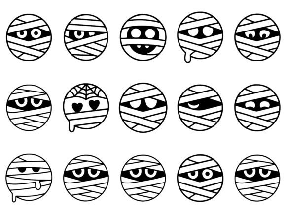 Halloween mummy face SVG bundle ideal for Cricut users and spooky decorations