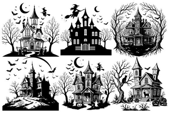 Spooky haunted house SVG design for Cricut crafts