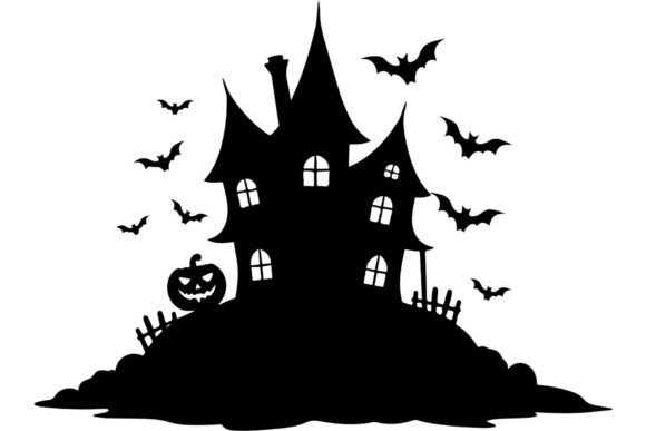 Detailed Gothic Haunted House SVG for Cricut, ideal for Halloween crafting