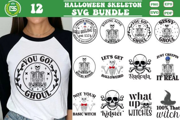 Skeleton-themed Halloween SVG designs for Cricut