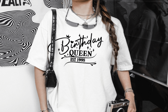 Preview of Birthday Queen SVG for DIY projects