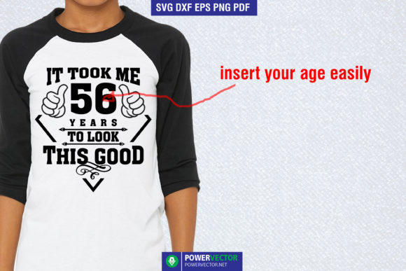 Preview of Funny Birthday Age SVG for DIY projects