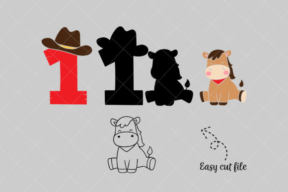 Preview of Horse Birthday SVG for crafting