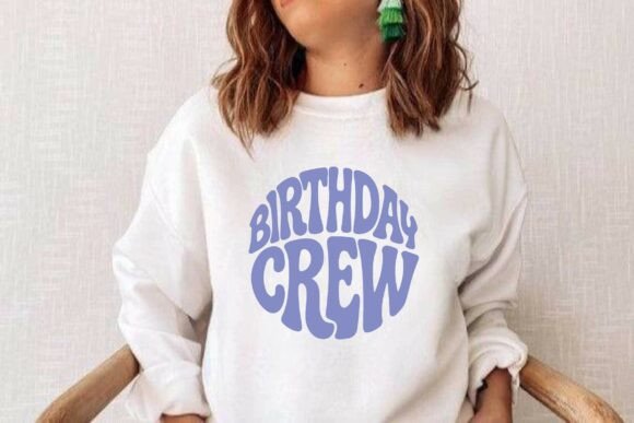 Preview of Retro Birthday Crew SVG for DIY projects