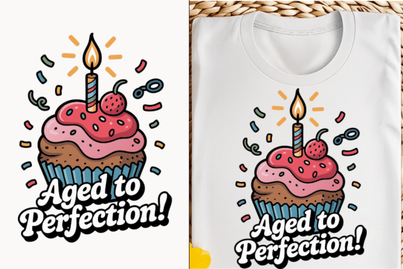Aged to Perfection Birthday Cupcake SVG for Cricut projects
