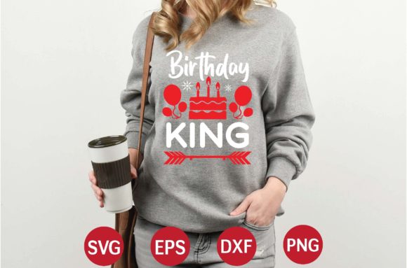 Free shirt SVG featuring a Birthday King theme, ideal for Cricut projects