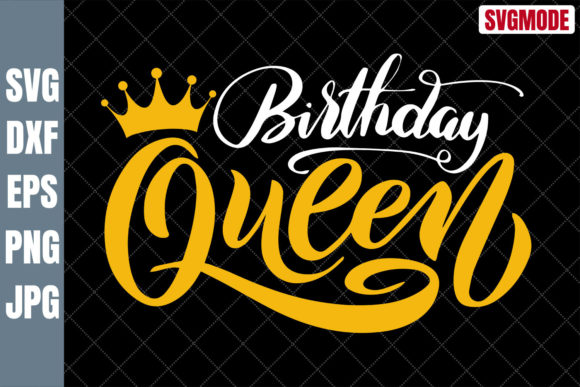 Preview of queen crown birthday SVG for crafting