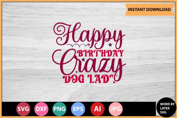 Preview of dog-themed birthday SVG for crafting