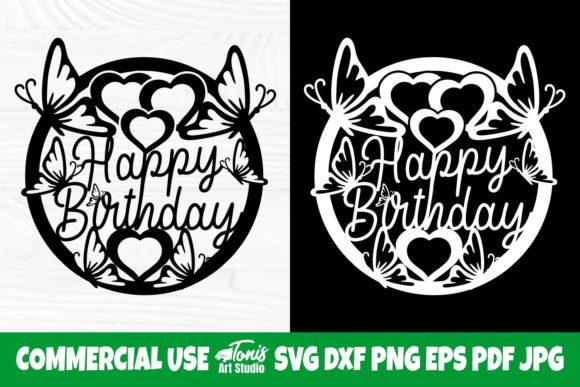 Butterfly-themed cake topper SVG design for Cricut