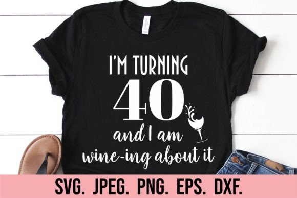 Preview of wine glass birthday SVG for crafting