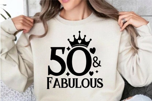 SVG bundle for celebrating a woman's 50th birthday with Cricut