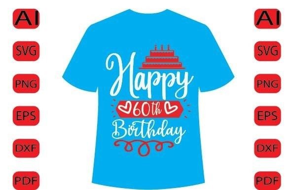 Elegant Happy 60th Birthday SVG design for Cricut projects