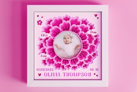 Preview of baby girl birth stats SVG