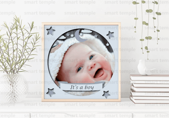 Baby shower shadow box frame design for Cricut