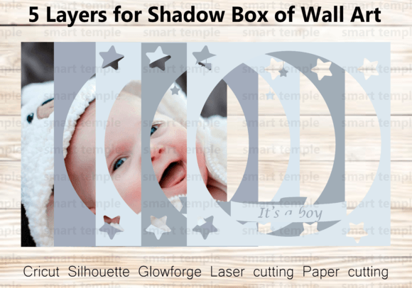 Preview of baby shower shadow box SVG