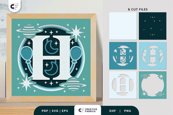 Preview of letter H baby boy SVG