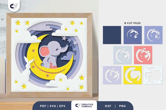Preview of second baby elephant nursery SVG