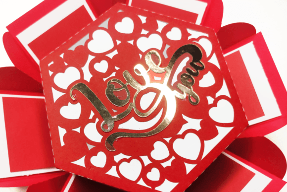 Exploding gift box SVG for Valentine's Day projects